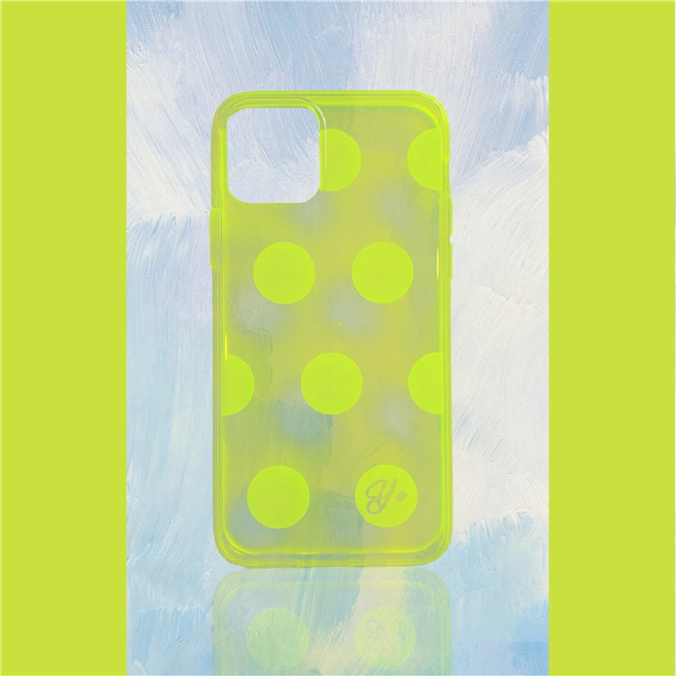 Fashion fluorescent Yellow Wave Point Phone Cases For iPhone 11 11Pro Max XR X XS Max 7 6 8 Plus Girl Clear Soft TPU Back Cover