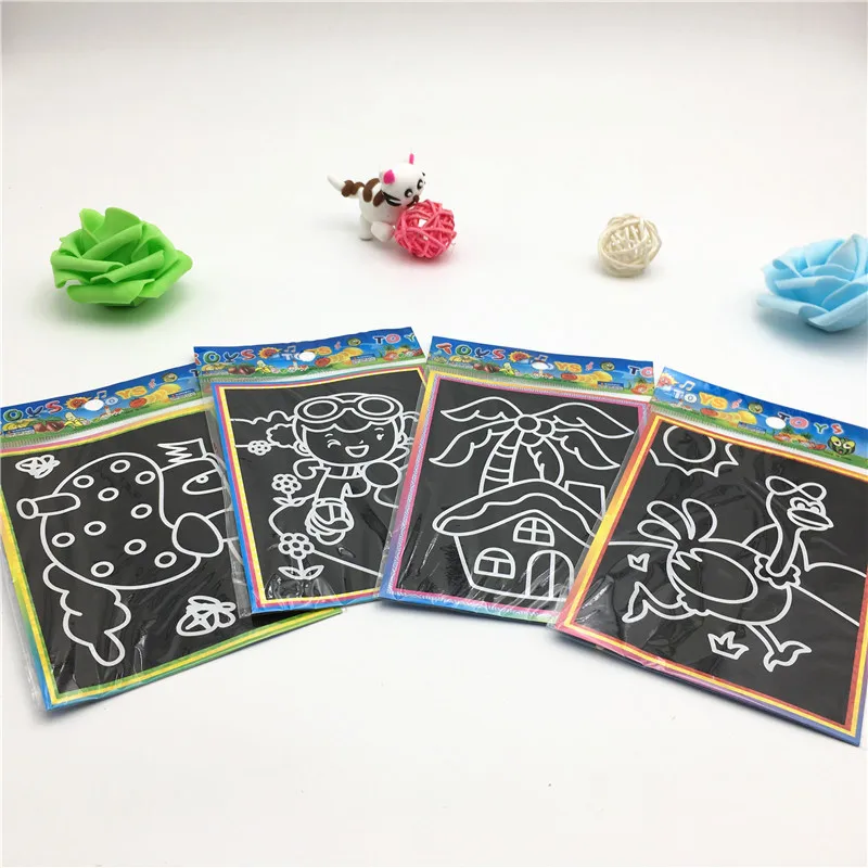 

20Pcs/10Pcs Drawing Board Magic Scratch Art Doodle Pad Sand Painting Cards Early Educational Creative Drawing Toys for Children