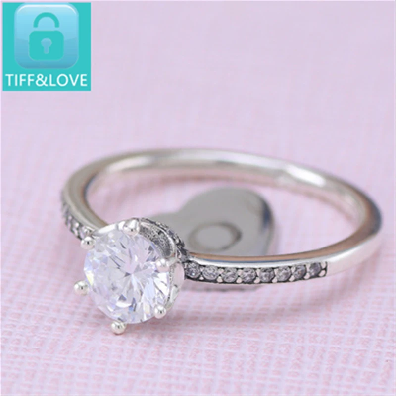 

pan 925 sterling silver ring, crown classic style, elegant luxury charm, original jewelry