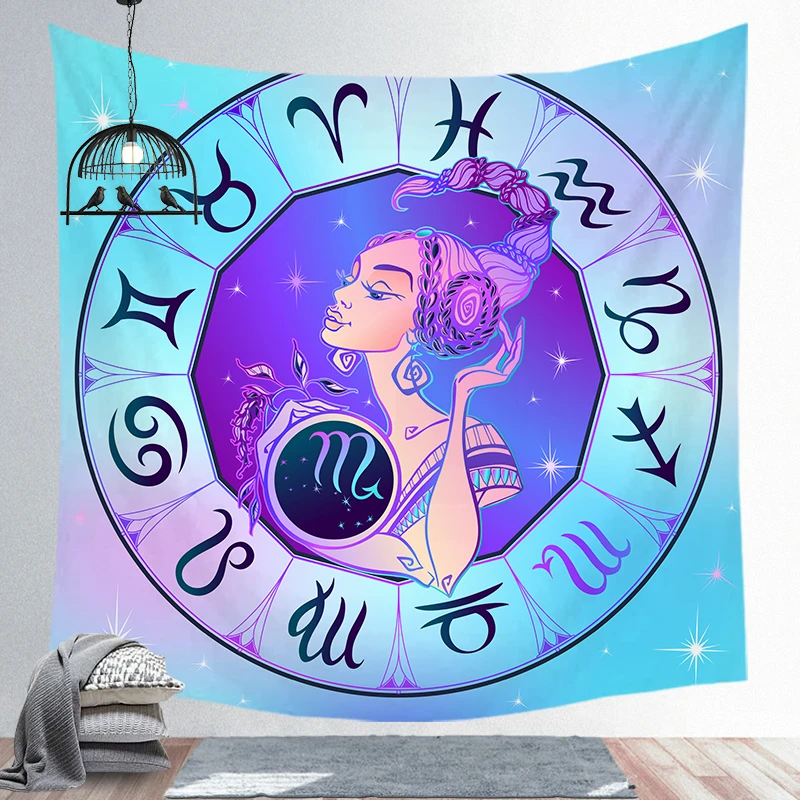 Psychedelic Созвездие Галактика космический узор гобелен настенный легкий вес полиэстер ткань Декор на стену для дома гобелен - Цвет: Scorpio