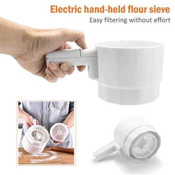 

Electric Flour Sifter Shaker Powder Mechanical Icing Sugar Shaker Flour Sieve Strainer Cooking Baking Tools Kitchen Accessories