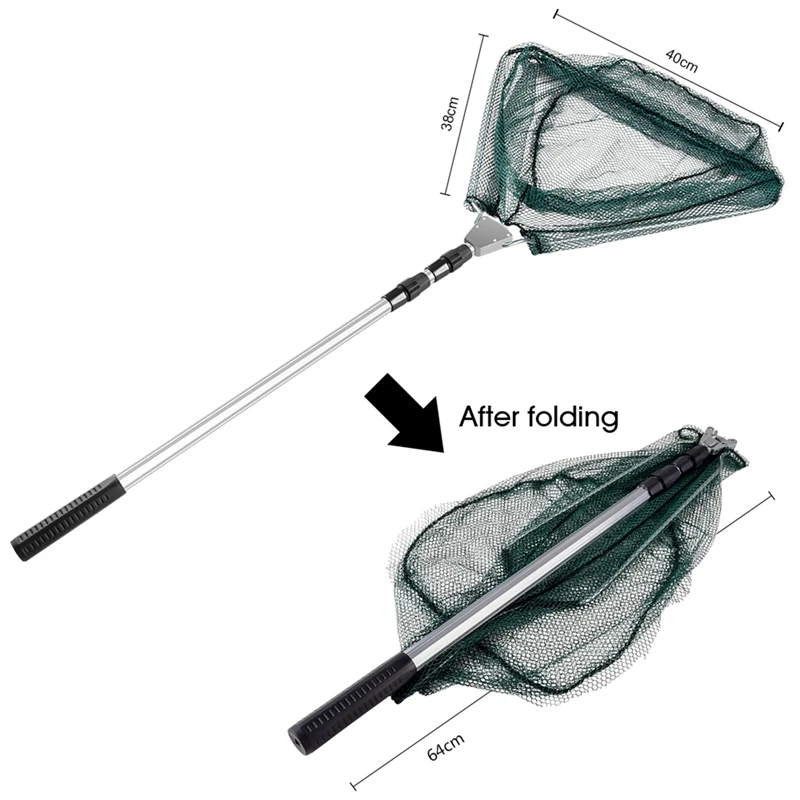 ABZB-Aluminum Alloy Telescoping Foldable Landing Fishing Net Retractable Pole for Carp Fishing Tackle Crab Trap