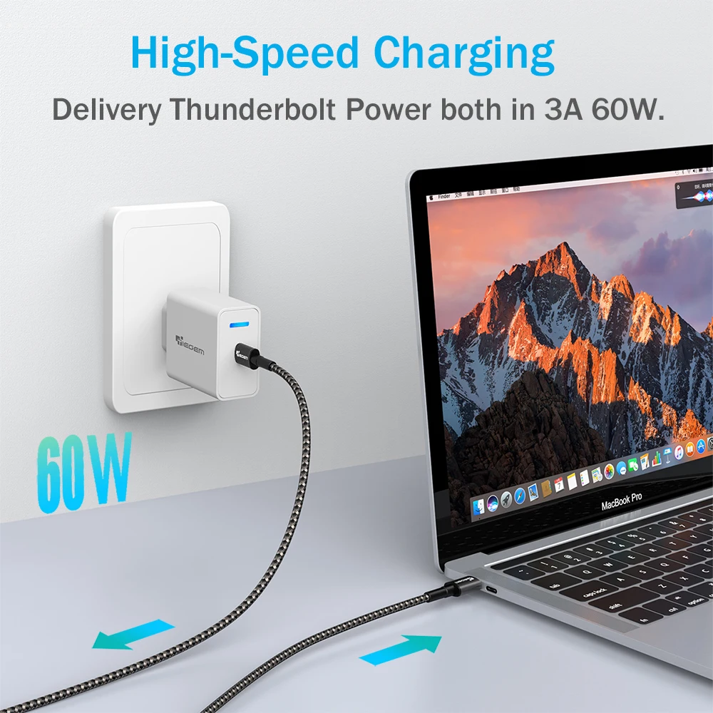 TIEGEM USB C к USB C кабель Быстрая зарядка 4,0 3,0 USB-C кабель для samsung Galaxy Note 10 s9 PD 60W 3A для macbook