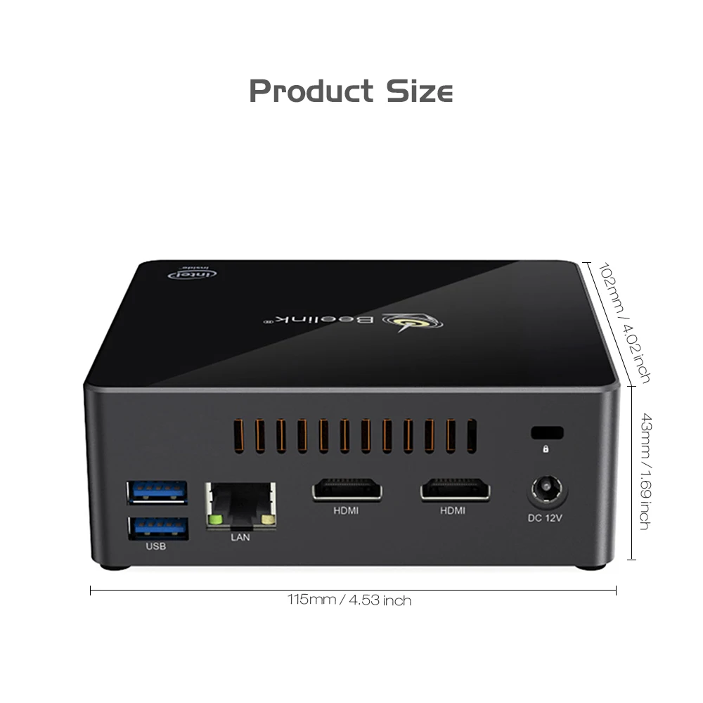 Beelink X55 мини-ПК 1000 Мбит/с 8 Гб LPDDR4 ram Intel Gemini Lake Pentium J5005 cpu 2,4 ГГц+ 5 ГГц WiFi