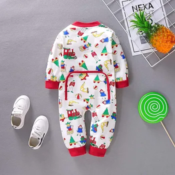 

Infant Baby Girls Romper Long Sleeve Cartoon Print Rompers Autumn Baby Clothes Kids Casual Jumpsuit Baby Christmas