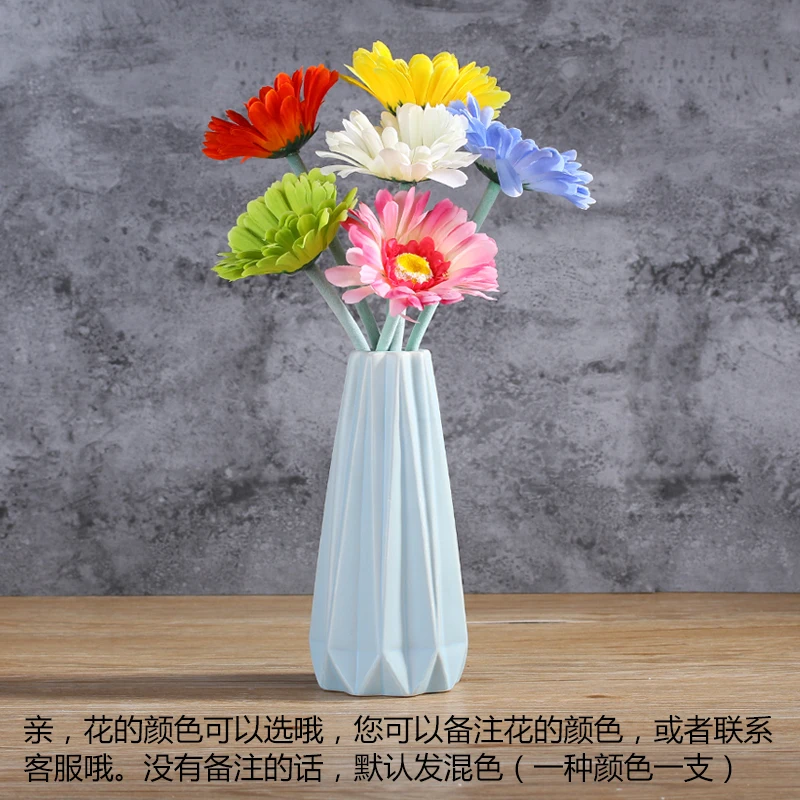 B BLUE 6 FLOWERS Год, простая современная керамическая ваза для цветов, маленькая, свежая, белая, для гостиной, настольная, для оформления цветов, Креативные украшения - Цвет: B BLUE 6 FLOWERS
