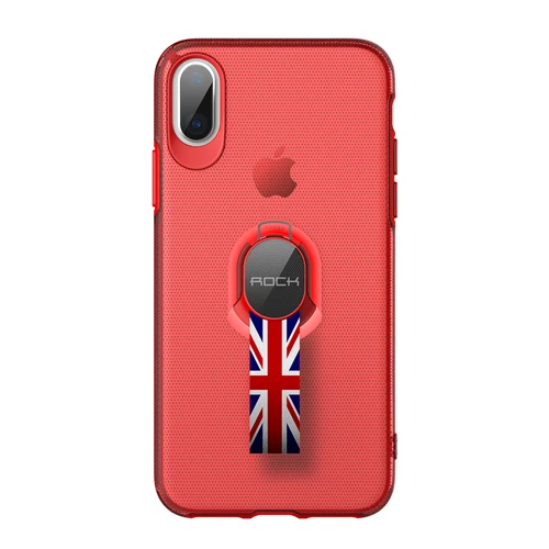 Защитный чехол ROCK Moc для iPhone X, 7, 8 Plus, Капа со съемным ремешком, кольцо на палец, работающее с другим магнитным держателем, распродажа - Цвет: Red Case