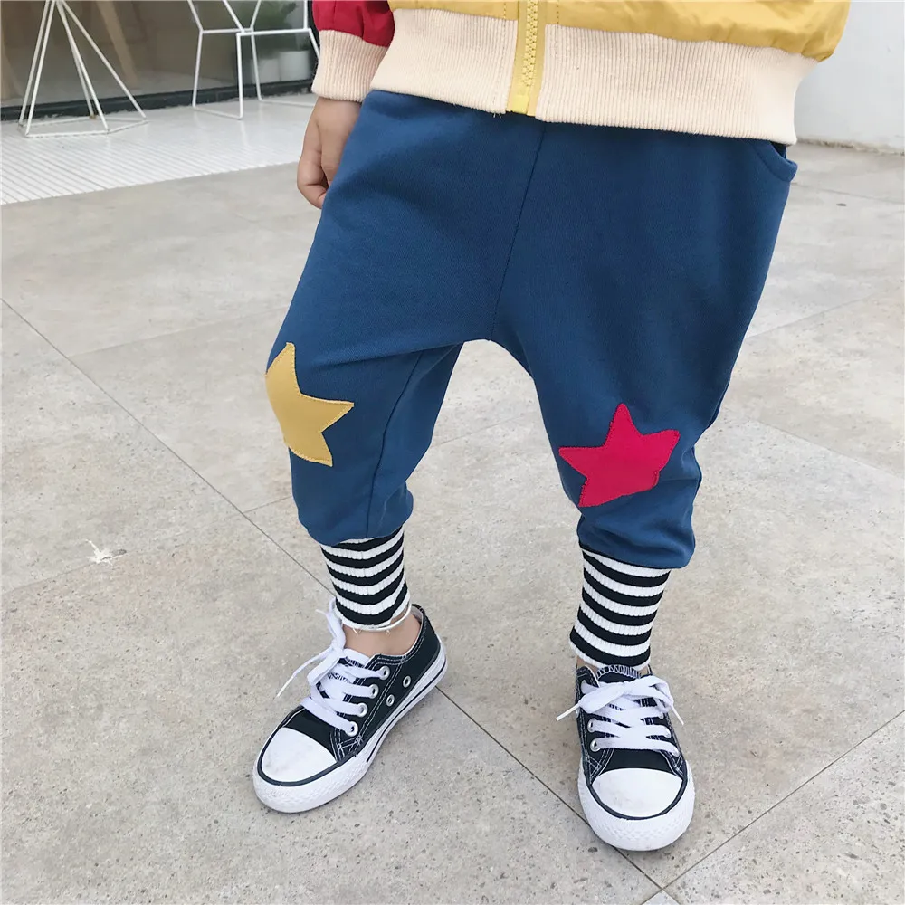 Tonytaobaby/осенняя одежда; новые спортивные брюки со звездами; штаны для мальчиков и девочек; Детские хлопковые штаны