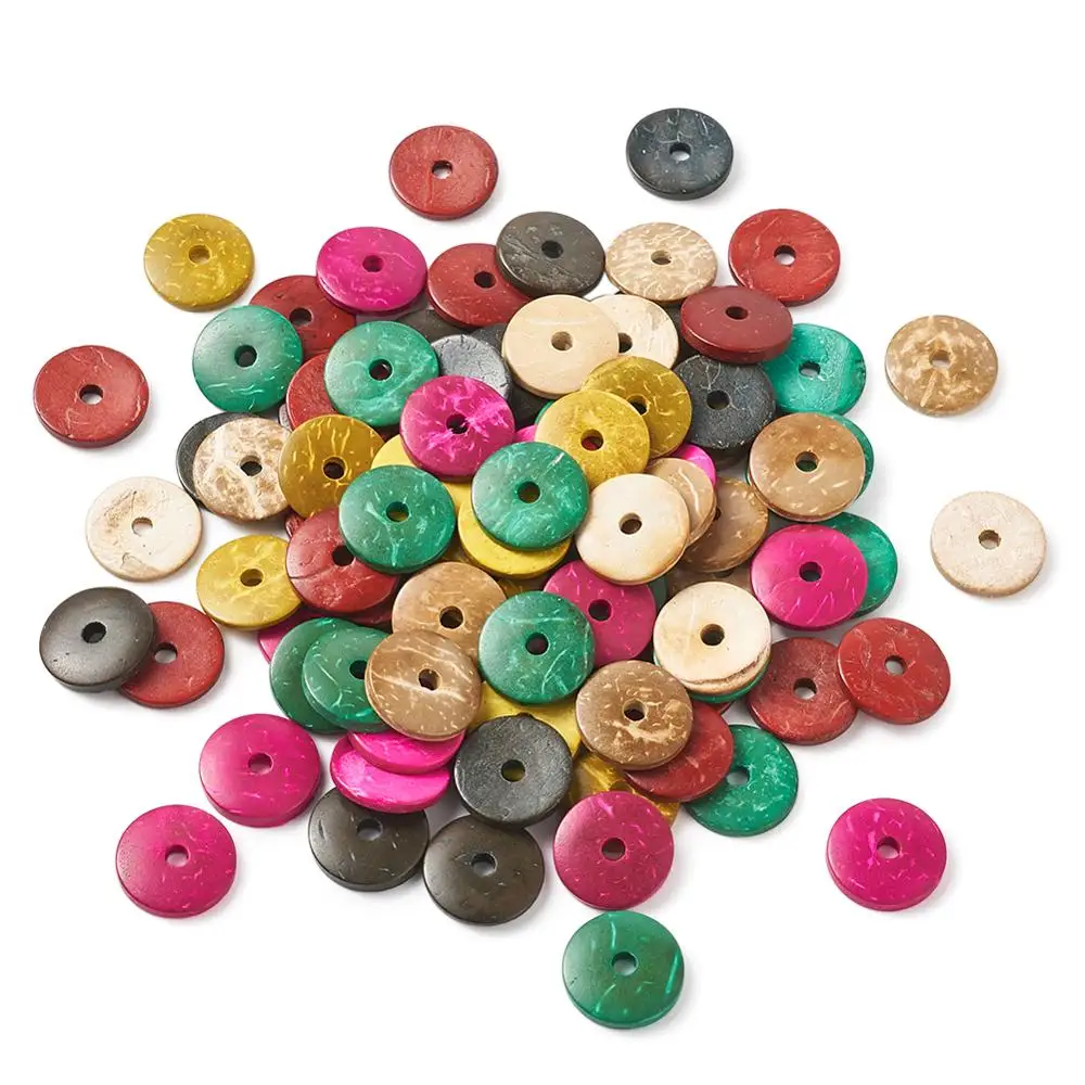 100 шт. плоские круглые бусины из натурального кокоса 15 мм|donut twist|donut packagingbeads for pandora