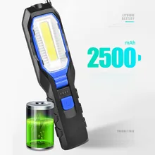 Рабочий светильник, карманный аварийный светильник с магнитной проверкой, Перезаряжаемый USB с крючком, COB Светодиодный фонарь для кемпинга, супер яркий