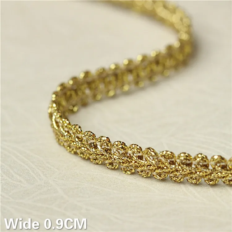 0.9CM Wide Silver Golden Polyester 3D Lace Trim Ribbon Clothing Dress Headwear Webbing Patchwork DIY Handmade Sewing Supplies lace ribbon lace sewing supplies lace sewing accessories lace accessories lace garment accessories lace hair accessories lace decoration clothing craft accessories clothing accessories