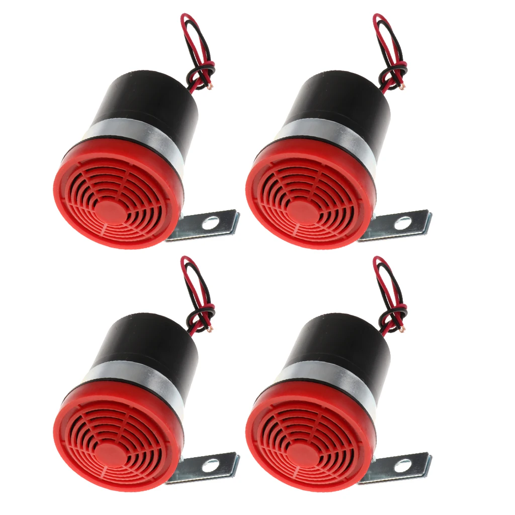 4x 105db 12V-24V Auto Car Truck Reversing Horn Loud Speaker Alarm Red