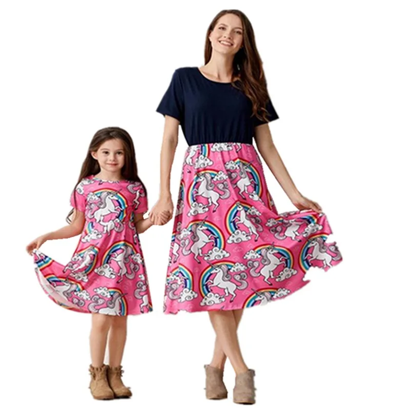 

Mother and Daughter Summer Floral Dress Girls and Mom Family Matching Bohemian Beachwear Dresses Party Dress 2020 New Fashion 45