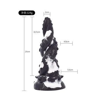 FAAK New large anal plug yellow dragon erotic design twist octopus leg textured silicone suck animal dildo sex toys for women 2