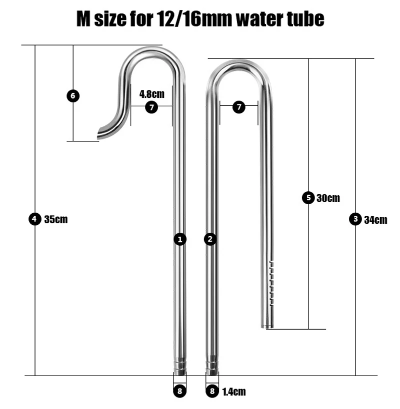 Tuyau Nénuphar pour Plante d'eau D'aquarium Sortie d'eau 12/16mm