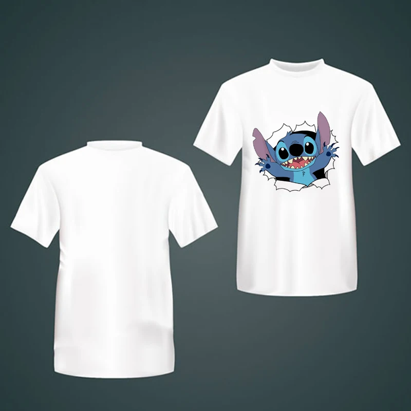 LUSLOS Женская модная футболка Lilo Stitch Harajuku милые футболки милые Мультяшные Женские повседневные футболки с принтом милые повседневные топы