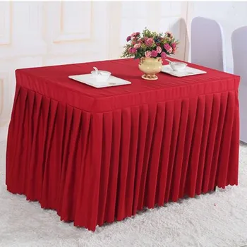 

2020 Solid Table Skirt for Decoration Family Dinner Party Table Skirting Home Textile Suitable For Wedding / Meeting Room