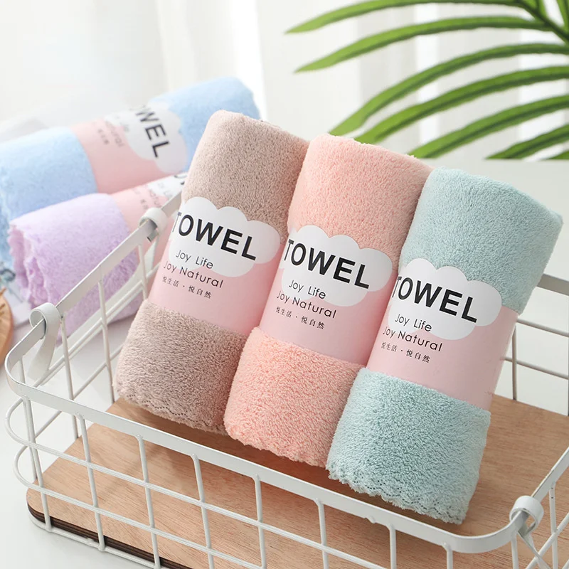 

35x75cm/70x140cm Coral Fleece Towel Bath Towel Solid color Soft Absorbent Face Towel Beach towels 1pcs