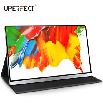 UPERFECT-Monitor portátil de 15,6 pulgadas, 4K, USB C, HDMI, pantalla LCD con altavoz para ordenador portátil, PC, Switch, teléfono, pantalla de juegos