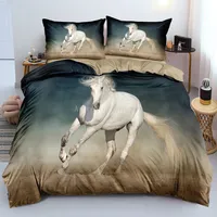 Horses Printed Duvet Cover Set Twin Full Queen King Bedding Comforter Bedspread Soft Quilt Cover Pillowcase Animals Home Textile 5