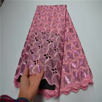 

Nigerian Tulle Sequins Embroidery Lace Fabric High Quality African Dry Voile Gold French Lace Fabric For Wedding PSA518-14
