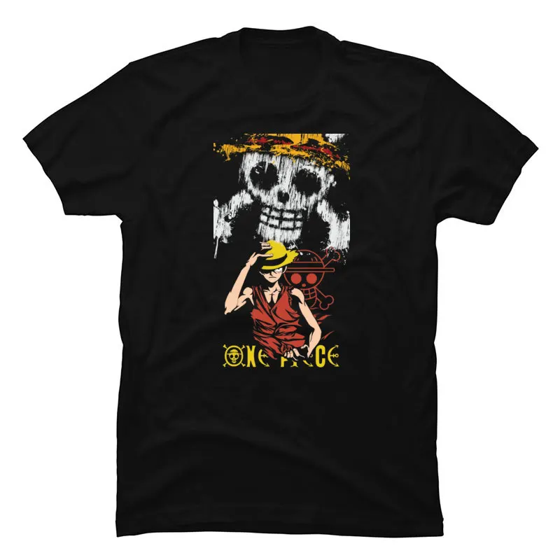 OnePieceLuffy708 2018 Discount Short Sleeve Funny Tshirts Pure Cotton Round Collar Male Tees Printed On Top T-shirts Father Day OnePieceLuffy708 black