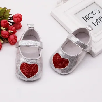 

Baby Girl Shoes Soft Sequins Heart Print Baby Booties Infant Toddler Shoes