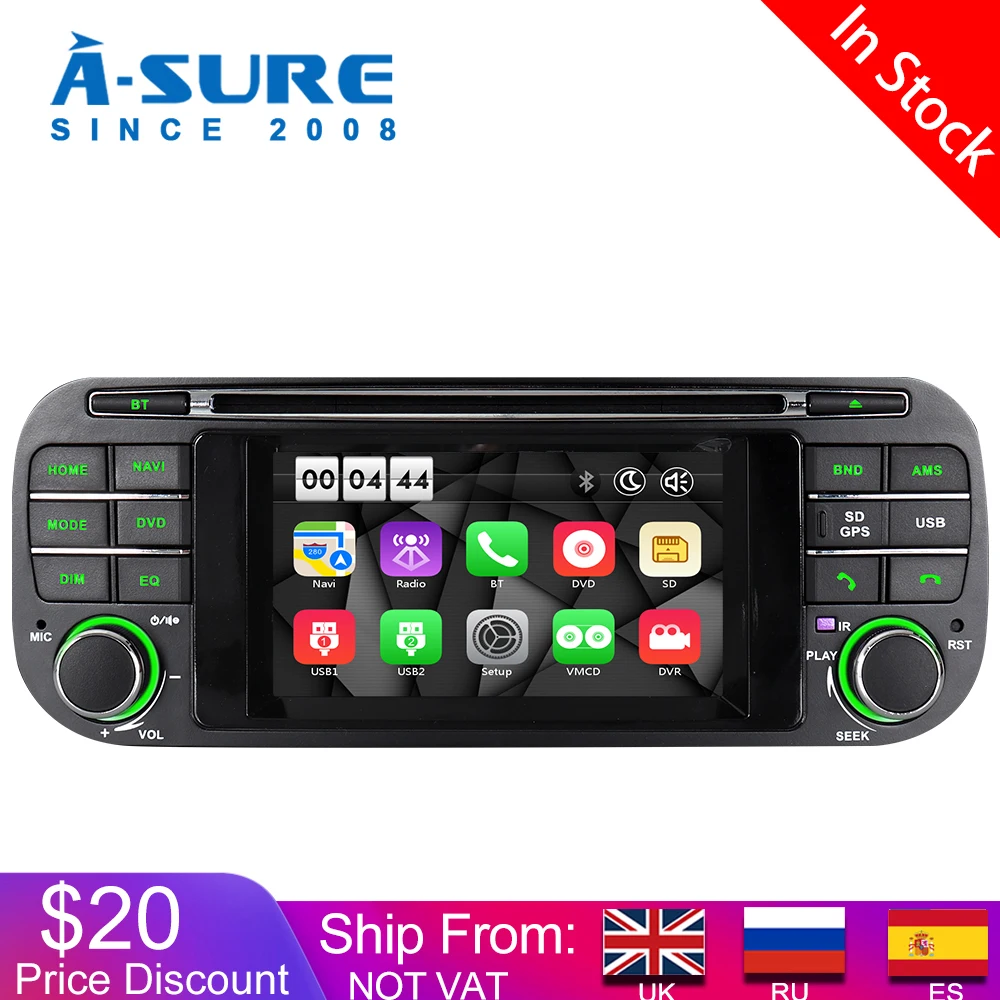 

A-Sure Car Multimedia 4.3 AutoRadio DVD Player GPS Navigation BT RDS For Jeep Grand Cherokee Wrangler Libert Sebring Chrysler