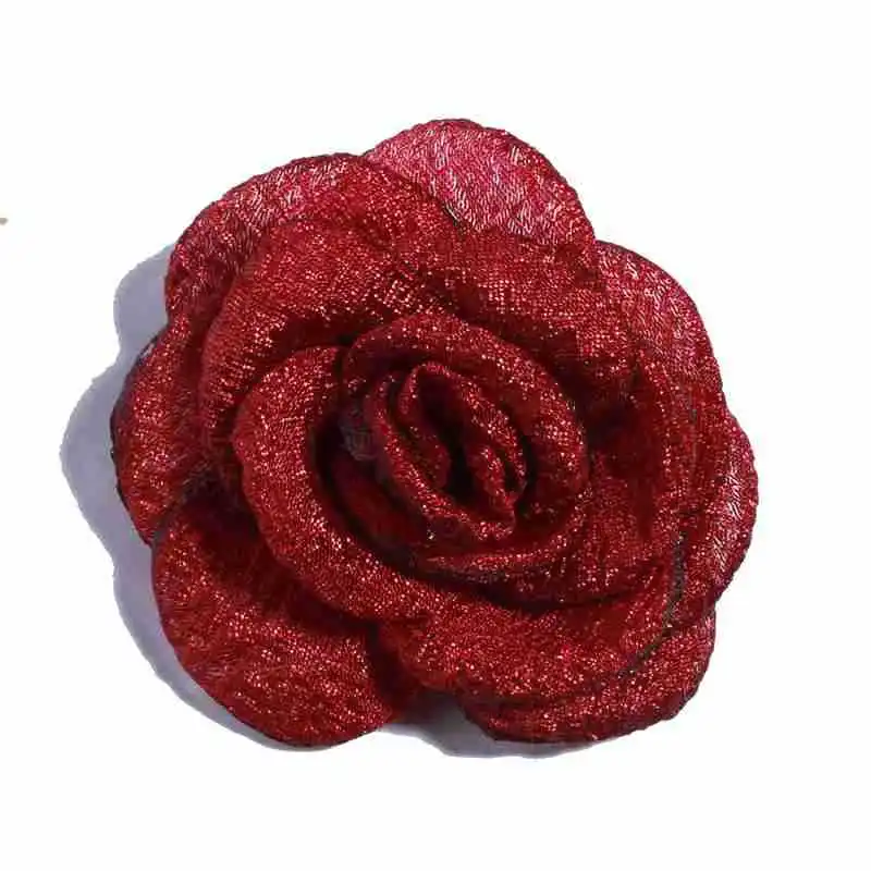 40 шт/партия 2 ''сгоревшая ткань розовый цветок из шифона свернутый seersuck Camelia Флора модный головной убор шпилька аксессуары