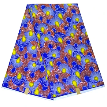 

100% Cotton Wax High Quality African Ankara fan-shaped Print Fabric Guaranteed Real Dutch Wax Africa Fabric