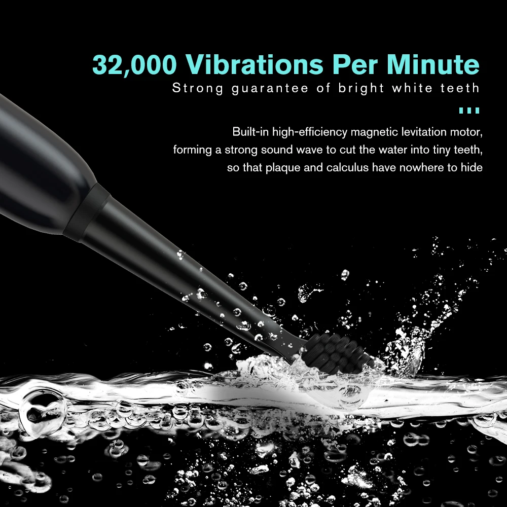Rechargeable Sonic Electric Toothbrush with 8 Replacement Toothbrush Heads Washable Ultrasonic Whitening Tooth Brush Adult Rechargeable Sonic Electric Toothbrush with 8 Replacement Toothbrush Heads Washable Ultrasonic Whitening Tooth Brush Adult