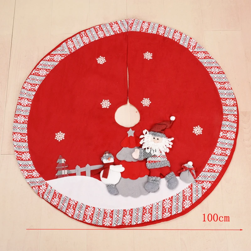 Santa Claus Большие юбки для рождественской елки, ковер, Рождественское украшение для дома, юбки для новогодней елки, украшение на год, pie de arbol navidad - Цвет: Santa Claus