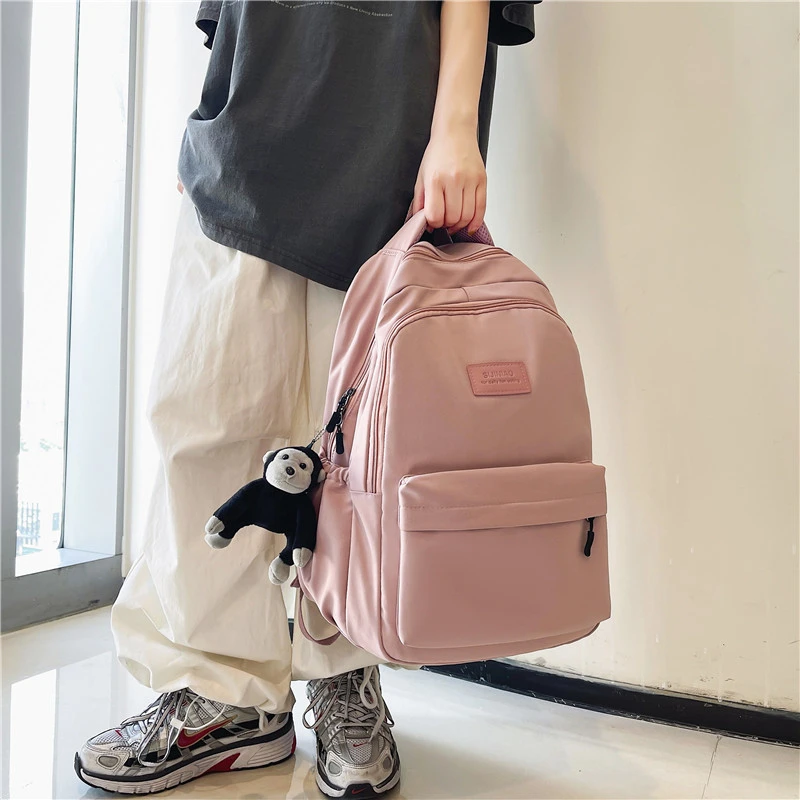 Kawaii College Style Solid Pastel Backpack - Limited Edition
