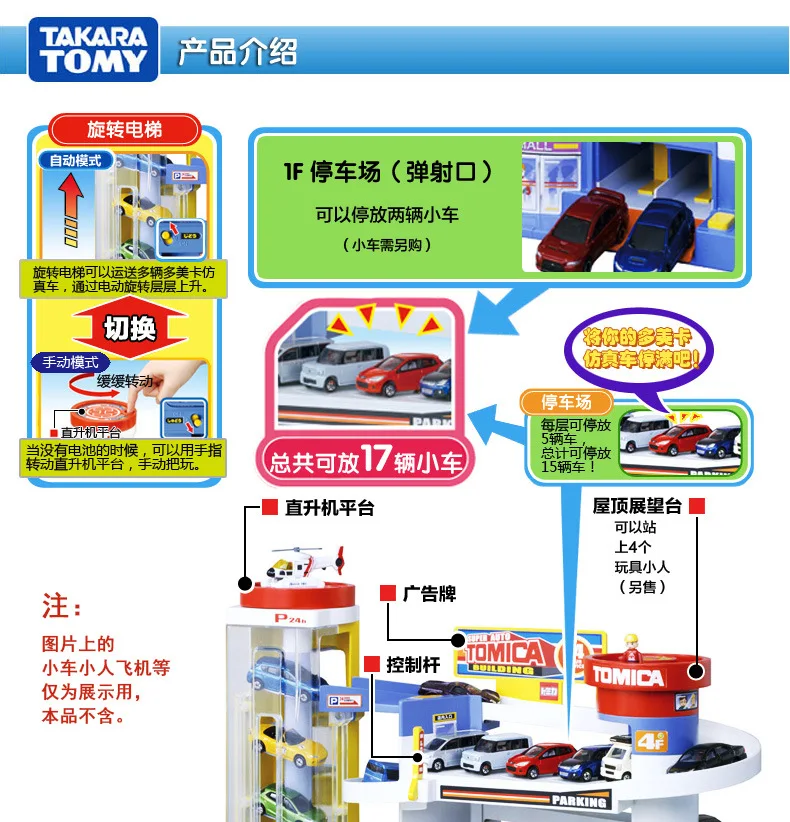 Tomy TOMICA полноразмерная Автомобильная Строительная автостоянка, гоночная автомобильная камера, электрический трек для детей, подарок для мальчика