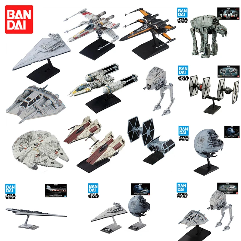 

14 Pcs Original Bandai Star Wars Mini Q Edition X-Wing Titanium Fighter Assembly Action Figure Brinquedos Model