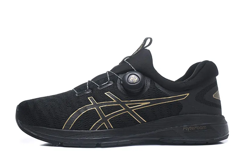 ASICS'S/уличная беговая Обувь г. Новая горячая распродажа ASICS гелевая Мужская обувь для бега черного и золотого цвета, T7D6N-0193 40-45 размер