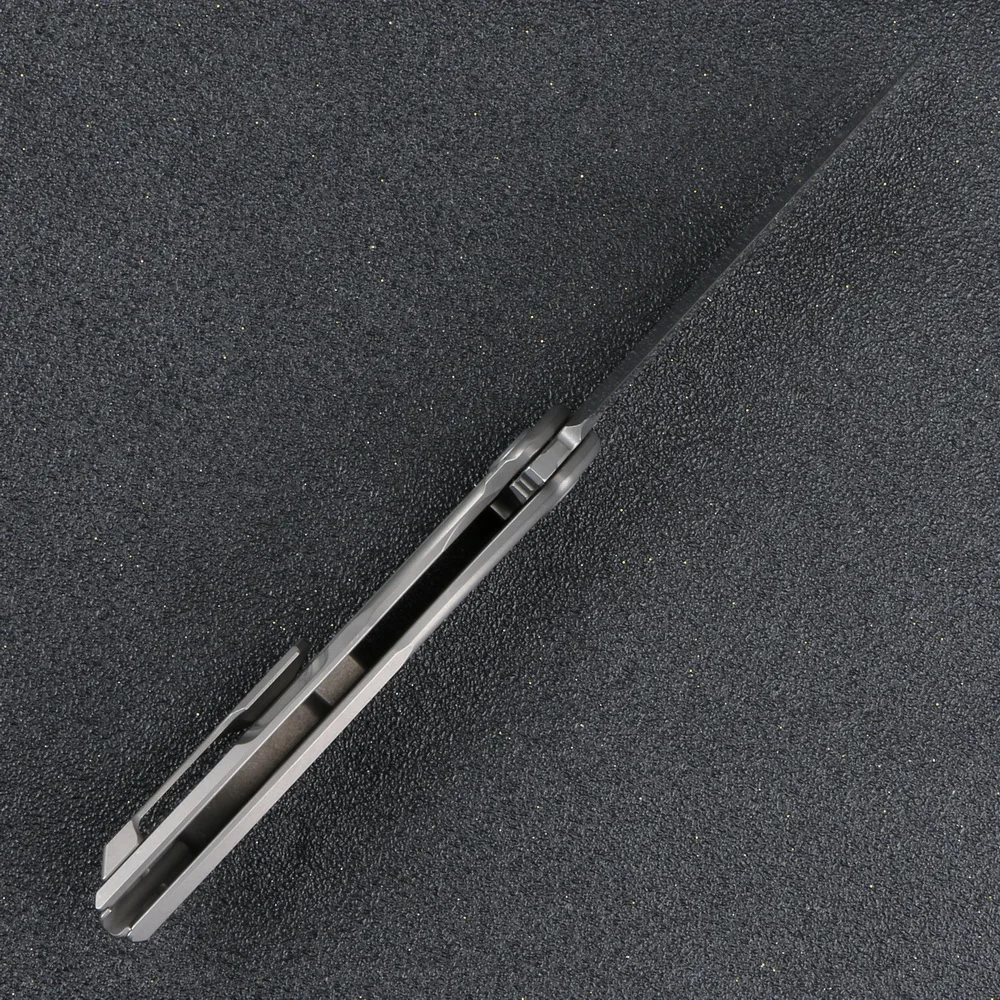 Kanedeiia custom neon zero flipper folding knife titanium alloy handle D2 blade trekking camping hunting fruit knives EDC tools