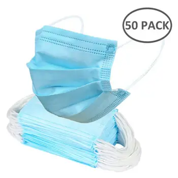

50pcs Disposable Anti Dust Mask 3-Layers Face Masks Filter Protection Masks