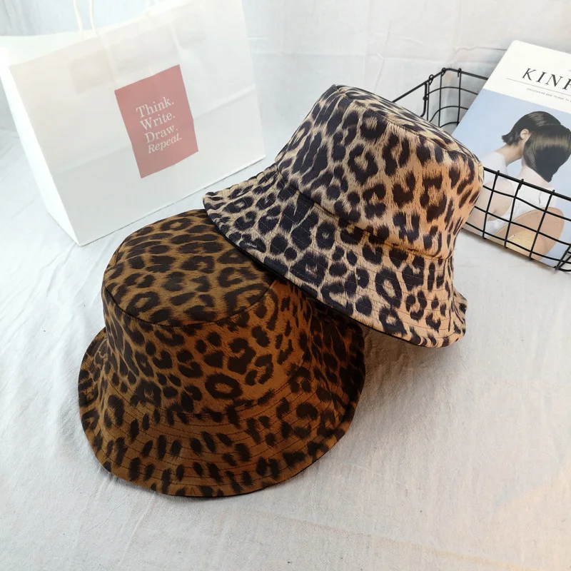 

2020 new Leopard Bucket Hat Fashion spring Hip Hop bonnie Sun Hat Women Print fisherman fishing Hats panama buckets cap sombrero