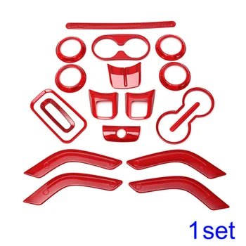 

Set Car trim cover For Jeep Wrangler JK 2011-2017 Red Inner Door Handle