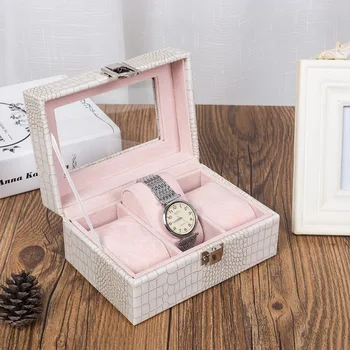 

New Design Korean Style High Quality Leather 3 Bits Watch Box Multi-jewelry Box