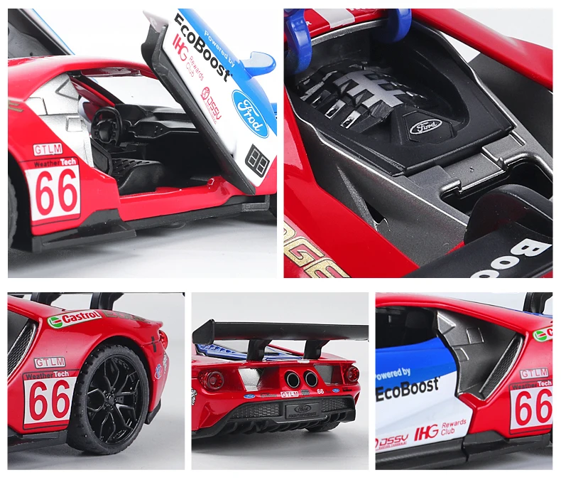 1/32 Высокая имитационная дорожка версия Ford V8 GT спортивный автомобиль сплав модель автомобиля Металл тянет назад гоночный игрушечный автомобиль модель автомобиля