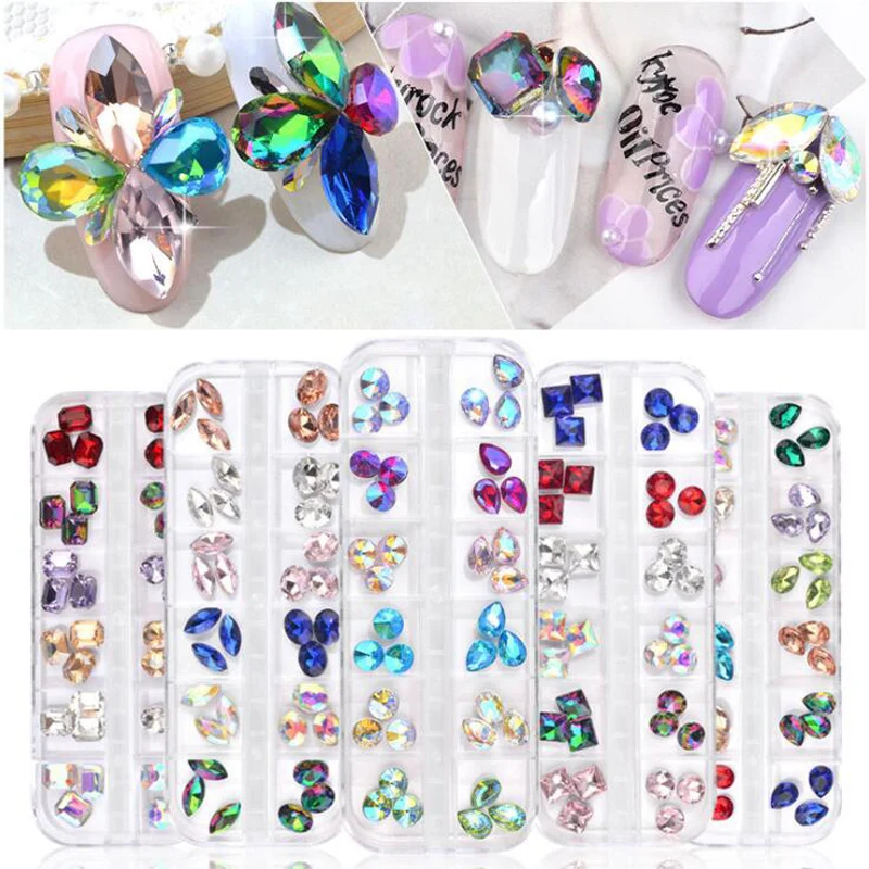 

Nail Box Decorations Nail Art Decorations Glitter Nail 3D Decoration Crystals for a Manicure Nails Rhinestones Nails Art Jewelry