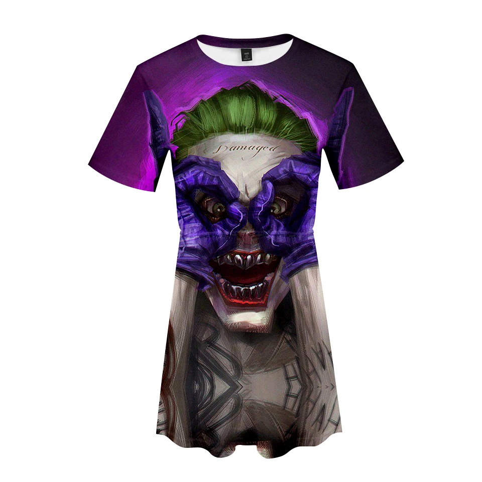 Haha joker 3D летнее платье Новинка года, тренд с короткими рукавами, великолепная уличная одежда для отдыха летний Повседневный стиль
