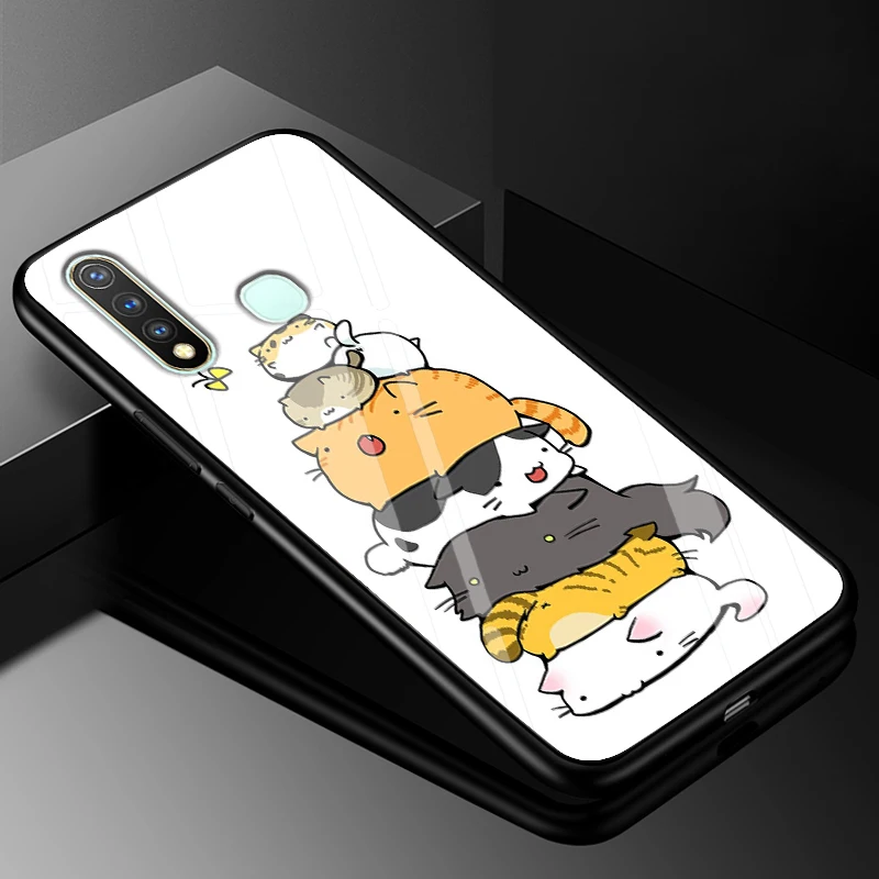 10 ДЛЯ Vivo Y19 чехол 6,53 ''закаленное стекло твердая задняя крышка для Vivo Y19 чехол Y 19 полный защитный чехол для телефона s силиконовый бампер - Цвет: 10