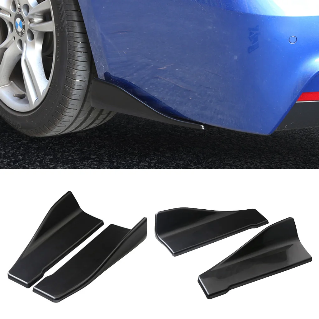 2Pcs  Universal PP Rear Bumper Lip Diffuser Splitter  Protector Screw Mounting for  Cars, Trucks, SUV