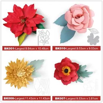 

4PCS Metal Cutting Dies 3D Flowers Scrapbooking Stencil DIY Paper Card Decorative Embossing Die Cut Craft Dies 2020 NEW