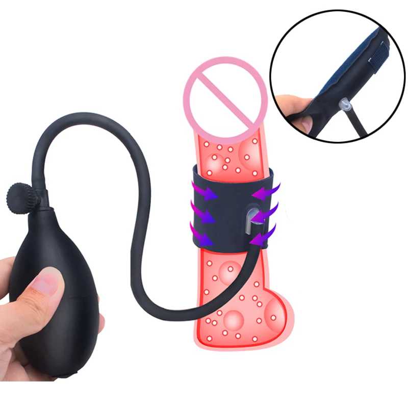 Задержка эякуляции Glans чувствительность упражнения большой надувной член кольцо