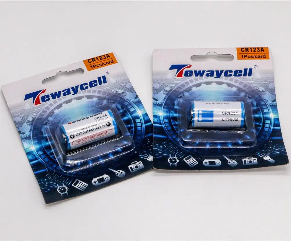 Tewaycell не перезаряжаемая 3v литиевая батарея 1500mAh CR123A батареи для камеры |