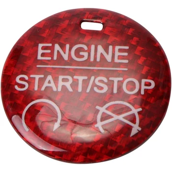 

For Ford Mustang 2015-2019 Carbon Fiber Car Engine Start Stop Button Sticker Interior Trim